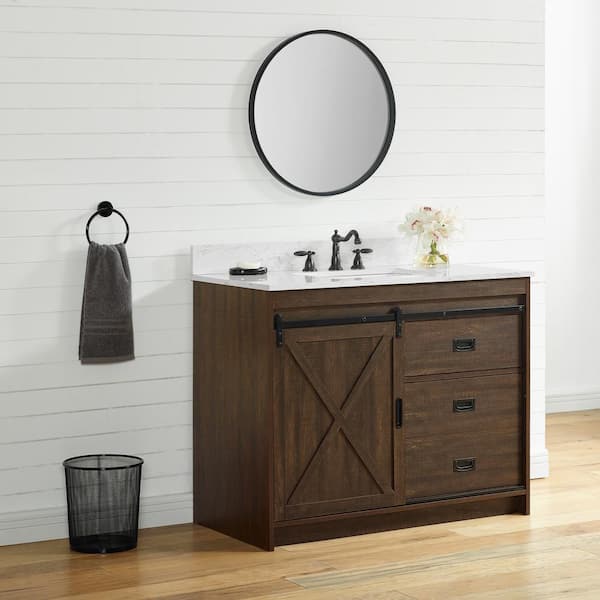 MOSAVIT TABARCA Lavabo Sobre Encimera De Piedra Gris  Wood bathroom  vanity, Wood bathroom, Full bathroom remodel