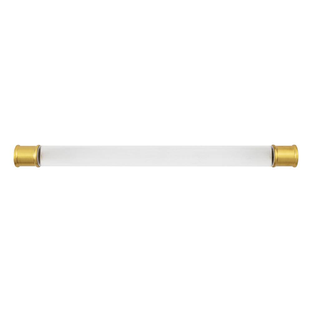 9 1/2" Clear Acrylic and Brass Modern Bar Handle