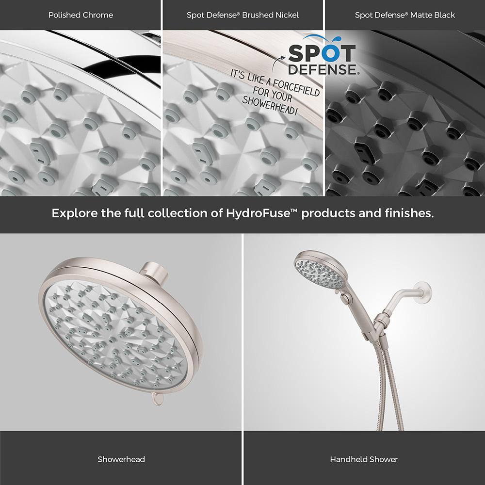 HydroFuse Brushed Nickel 6-Function Wall Mounted Shower Head