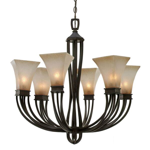 Golden Lighting Darcy Collection 6-Light Roan Timber Chandelier