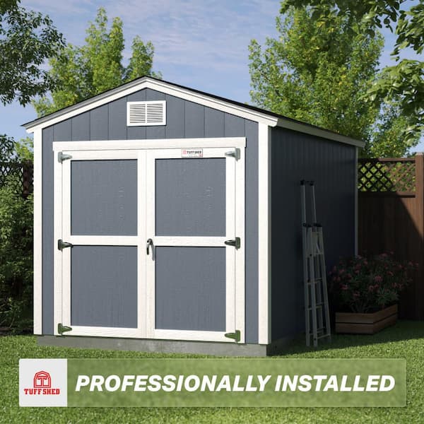 Professionally Installed Tahoe Baldwin 8 ft. x 12 ft. Wood Storage Shed with 7 ft. High Sidewall (96 sq. ft.)