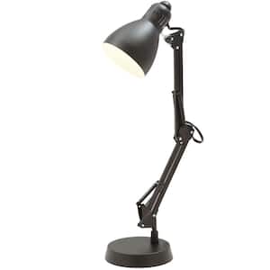 22 in. Matte Black Architect Desk Lamp with Adjustable Arm