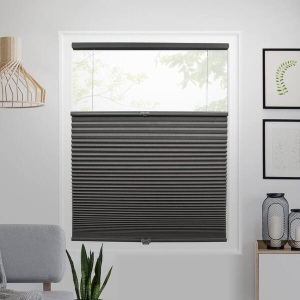 Chicology Cut-to-Size Dark Grey Top Down Bottom Up Blackout Polyester Cellular Shade 40 in. W x 84 in. L