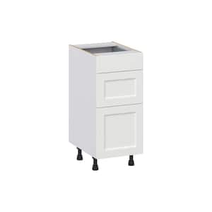 Alton Painted White Recessed Assembled 15 in. W x 34.5 in. H x 21 in. D Vanity 3 Drawers Base Kitchen Cabinet