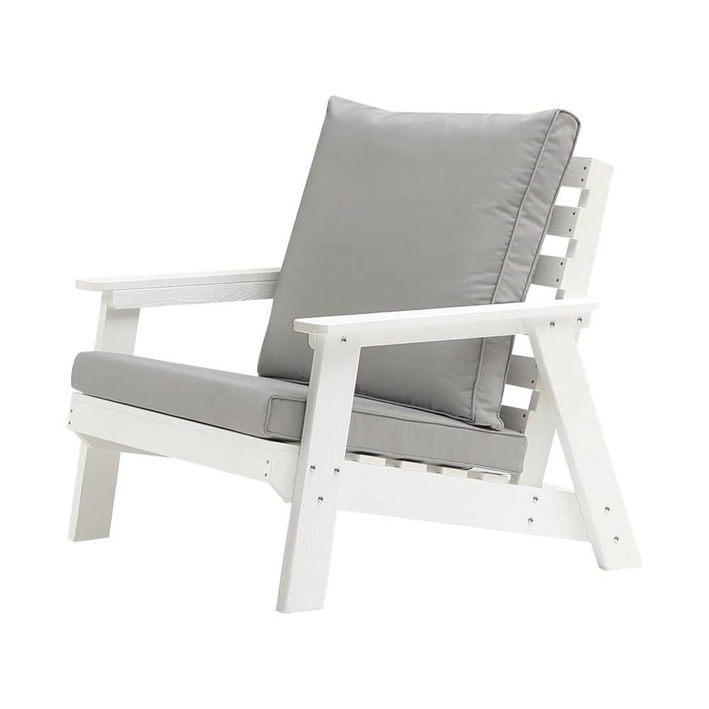 White Plastic Outdoor Loveseat with Grey Cushions price history on PriceWatchPro