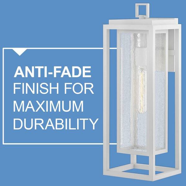 HINKLEY - Republic 1-Light Textured White Hardwired Outdoor Wall Lantern Sconce