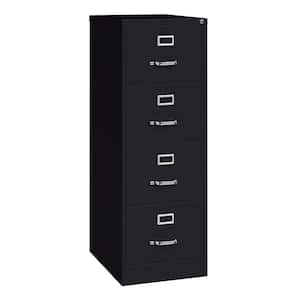 25 in. D 4-Drawer Black Metal Legal Width 18 in. W Vertical File Cabinet Commercial Grade