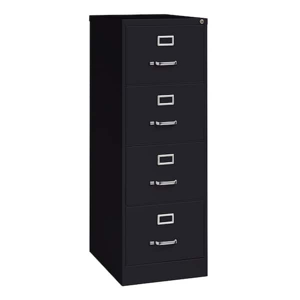 Hirsh 25 in. D 4-Drawer Black Metal Legal Width 18 in. W Vertical File Cabinet Commercial Grade