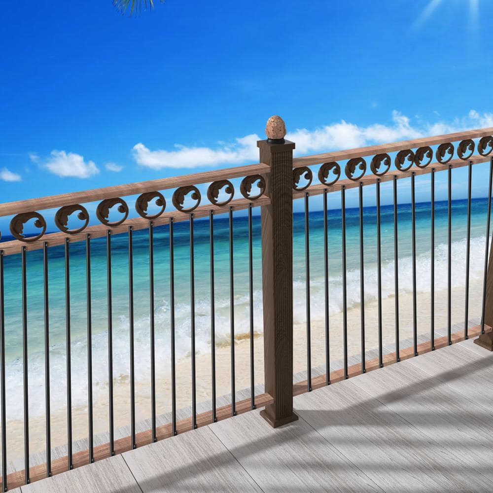 44'' Matte Black Aluminum Square Staircase Baluster Set