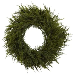 24 in. Artificial Cedar Wreath