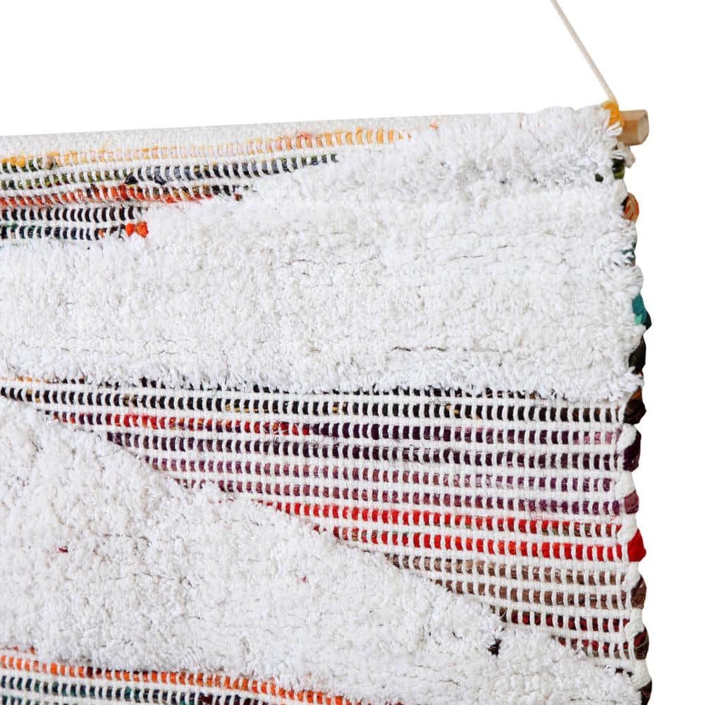 Boho Chindi Multicolor Woven Wall Hanging with Fringe