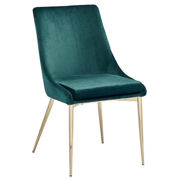 Best Master Furniture Taylor Green Side Chairs with Gold Legs (Set of 2)
