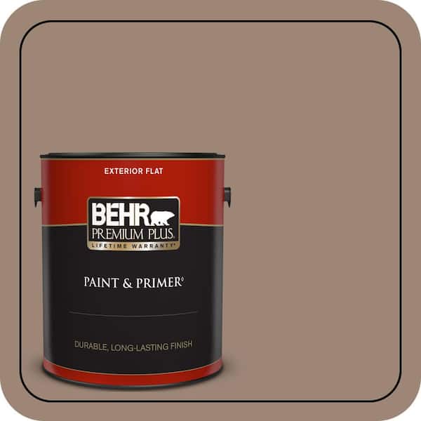 BEHR PREMIUM PLUS 1 gal. #PPU5-16 Earthnut Flat Exterior Paint & Primer