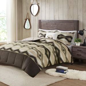 Emmet Creek 4-Piece Brown Full/Queen Polyester Down Alternative Comforter Set with Throw Pillow