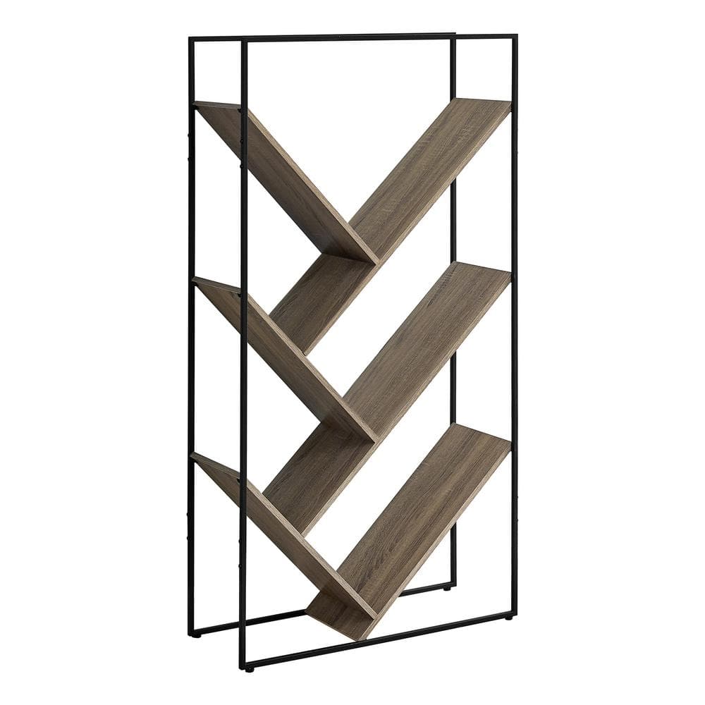 Dark Taupe Bookcase 60 in. High 5-Shelves