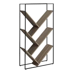 Dark Taupe Bookcase 60 in. High 5-Shelves