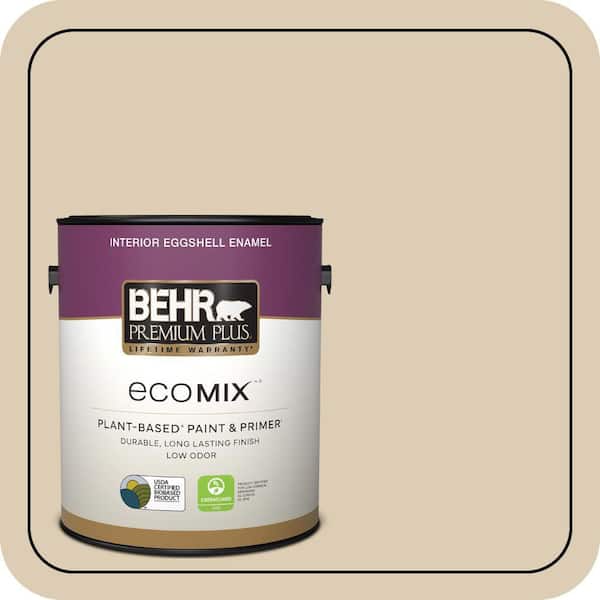 1 gal. #QE-27 Estate Limestone Eggshell Enamel EcoMix Plant-Based Interior Paint & Primer