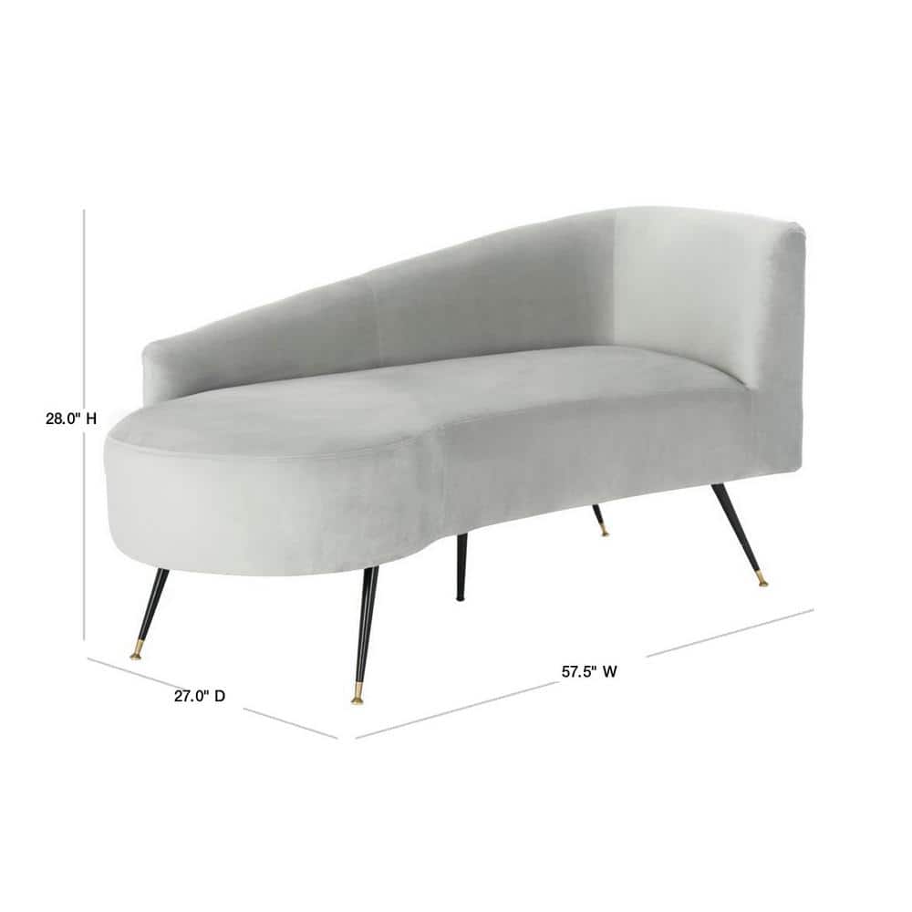 Evangeline 58'' Black and Gray Contemporary Velvet Settee