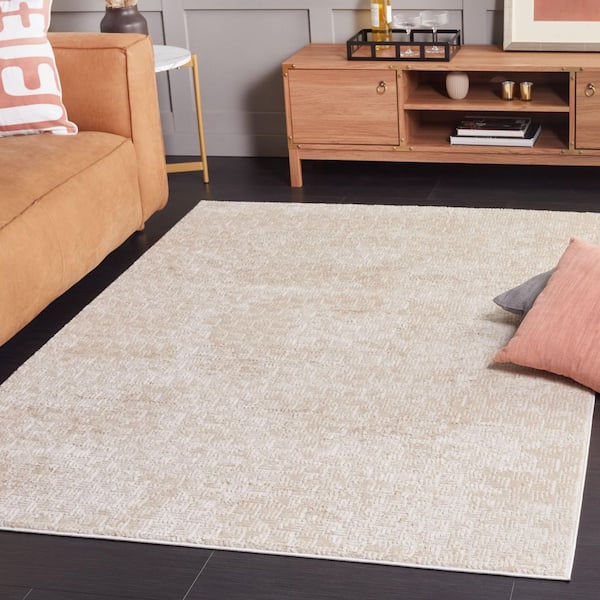 Hanna 8 ft. x 10 ft. Taupe/Beige Distressed Geometric Area Rug