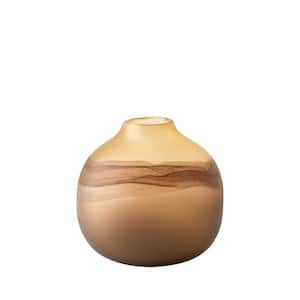 Pyla Short Yellow/Brown Glass Sand Dune Inspired Vase