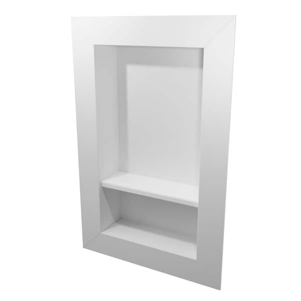 17 in. x 26 in. Recessed Shampoo Caddy in White