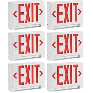 Ultra Bright Energy-Efficient Lighted Exit Signs Integrated LED, Battery Backup, Indoor Sign, Light Combo (6-Pack)