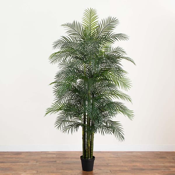 Nearly Natural 9 ft. UV Resistant Artificial Areca Palm Tree (Indoor/Outdoor)