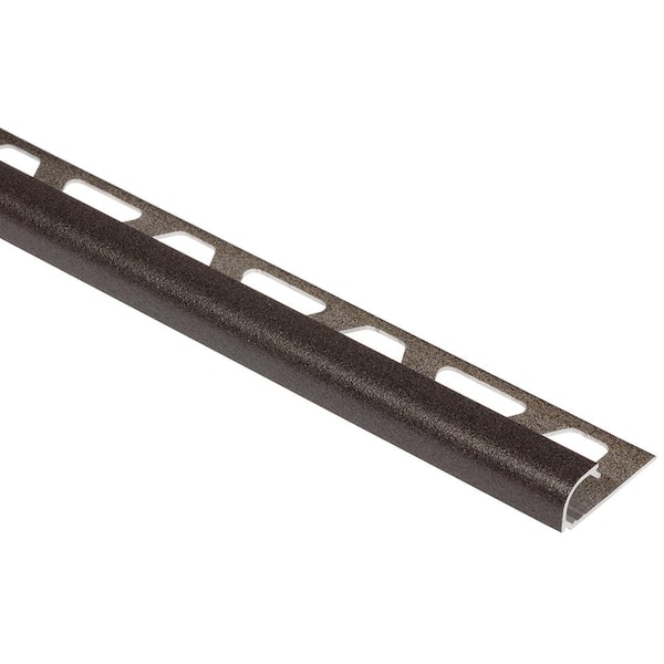 Schluter Rondec Dark Anthracite 3/8 in. x 8 ft. 2-1/2 in. Color-Coated Aluminum Bullnose Tile Edging Trim