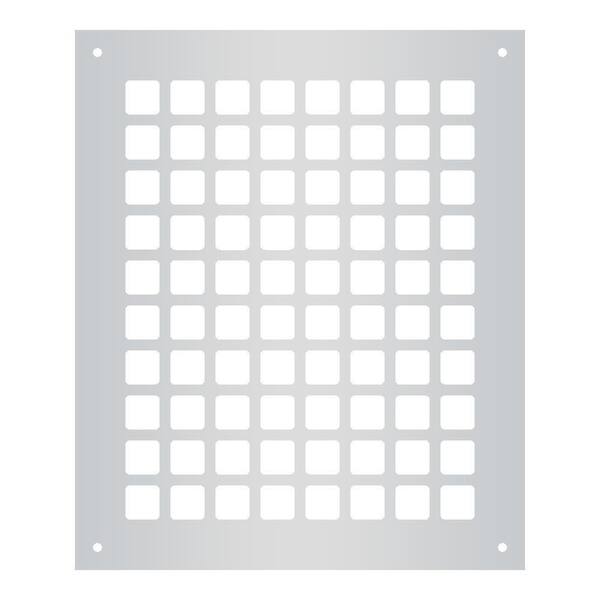 Reggio Registers Square Series 10 in. x 8 in. Steel Grille, Gray with Mounting Holes