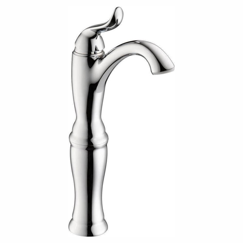 Delta Linden Single Hole Single Handle Vessel Bathroom Faucet In Chrome 794 Dst The Home Depot