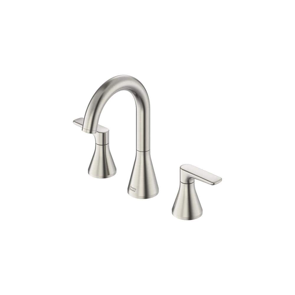 Brushed Nickel 8-Inch Widespread Bathroom Faucet with Drain Assembly
