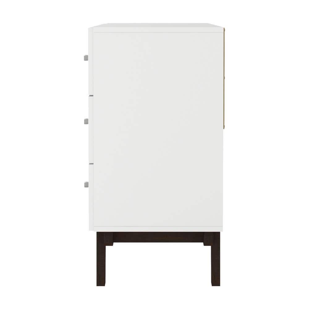 Matte White Mid-Century Modern 6-Drawer Dresser