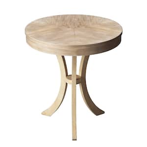Gerard 24 in. W Gray Round Wood End/Side Table