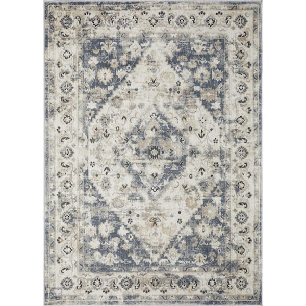Kehleigh Zofionz Cream 5 ft. 3 in. x 7 ft. 3 in. Oriental Polypropylene Indoor Area Rug