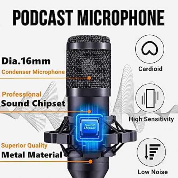 YICHUHAOXI Podcast Microphone Bundle with Voice Changer Recording