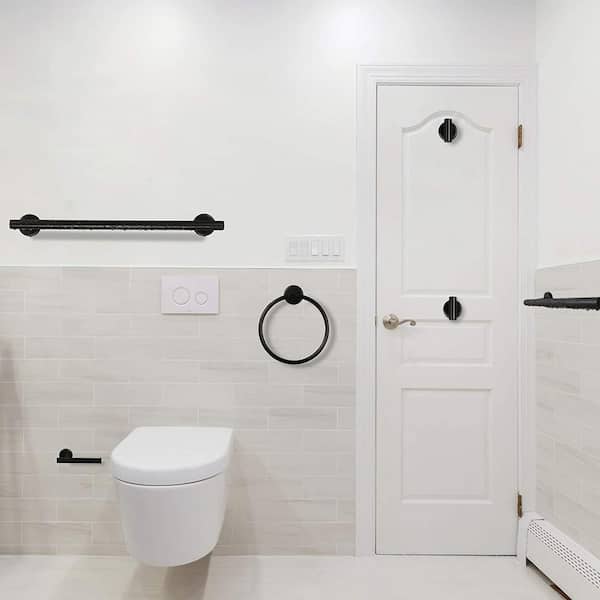 6 Pieces Bathroom Hardware Accessories Set, Matte Black Bathroom