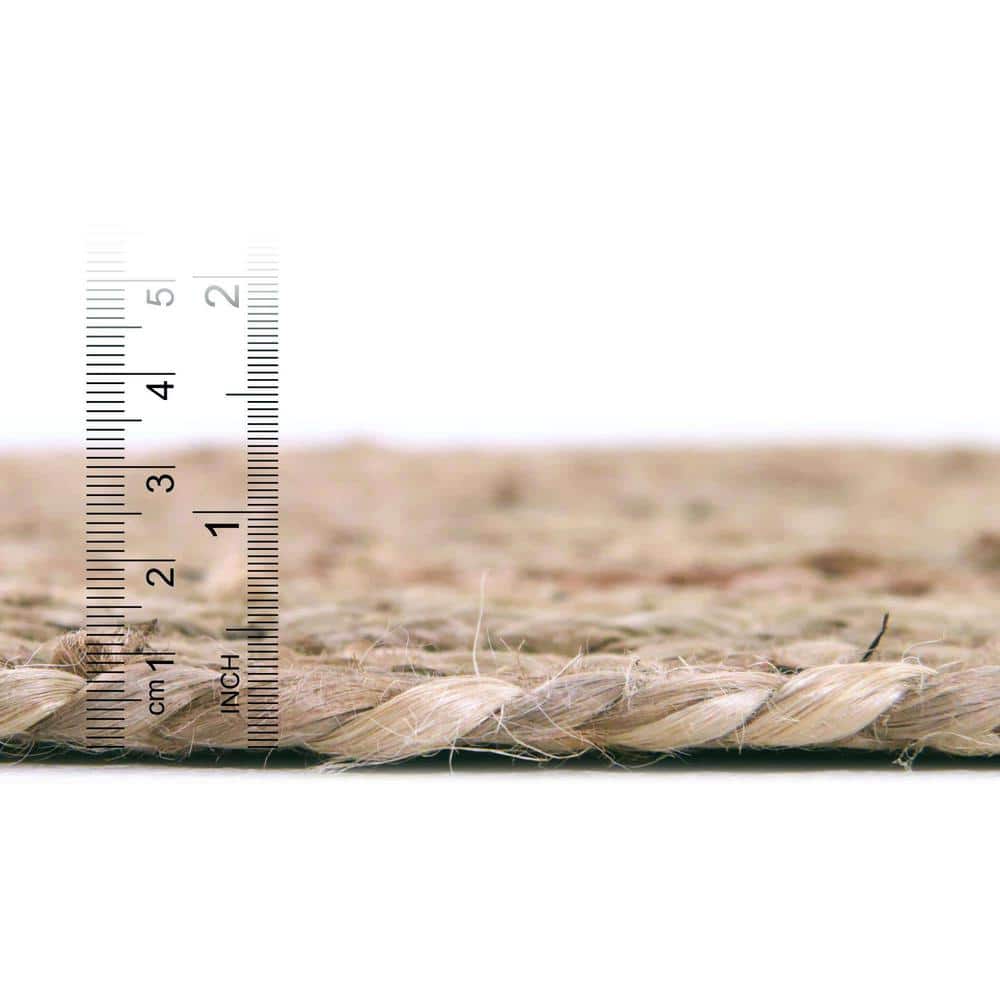 Handmade Eco-Friendly Braided Jute & Cotton Rug 3' x 5' - Natural Brown