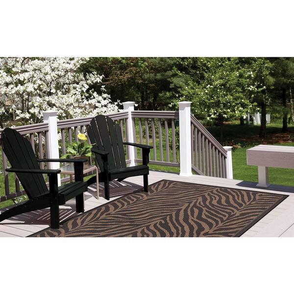 Couristan Recife Zebra Black Cocoa 2 Ft, Can You Put An Outdoor Rug On Trex