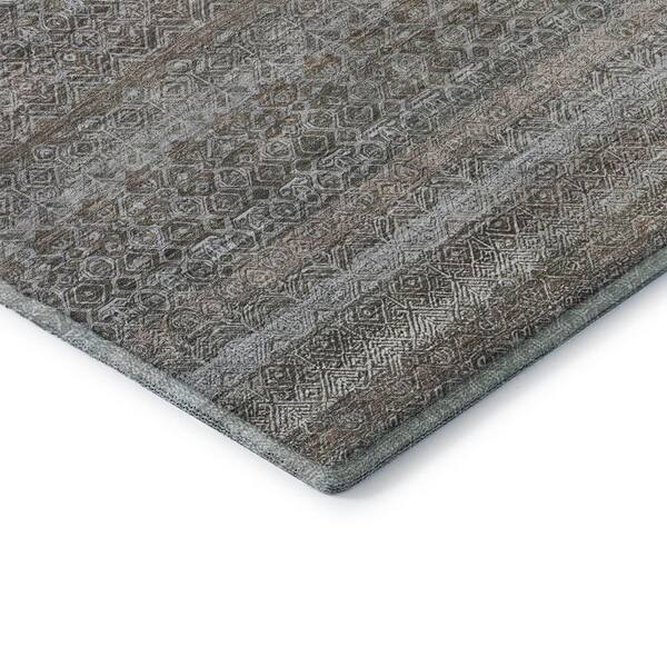 Mayfield Premium Machine Washable Abstract AMF2105 Brown 10 ft. x 14 ft. Area Rug