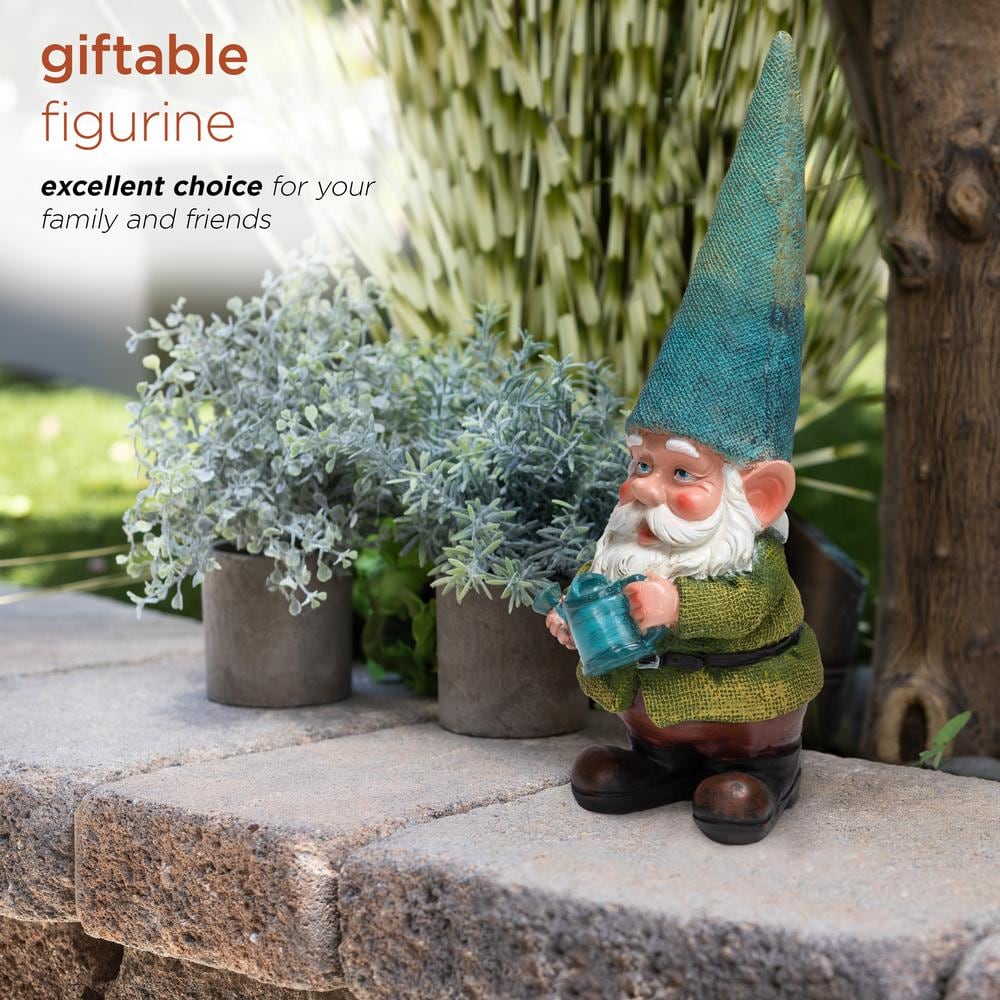 15" Multicolor Polyresin Garden Gnome with Watering Can