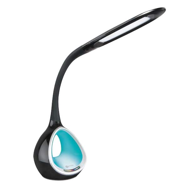OttLite 16 in. Black LED Desk Lamp with Color Changing Tunnel and
