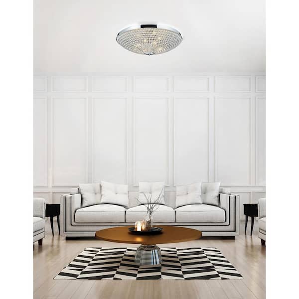 Globe 6 Light Bowl Flush Mount With Chrome Finish