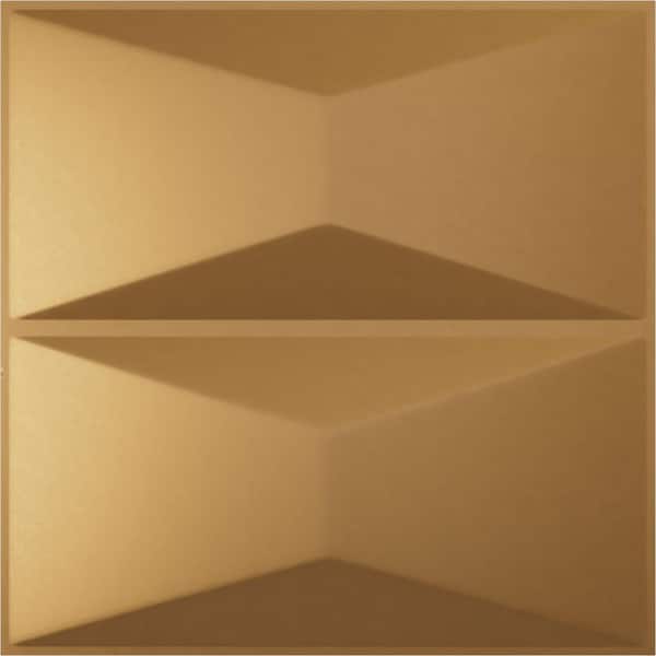 Ekena Millwork Aberdeen Gold 1-1/2 in. x 1-5/8 ft. x 1-5/8 ft. Gold PVC Decorative Wall Paneling 12-Pack