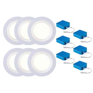 SPEX Lighting - 6-in. Selectable CCT5 New Construction IC Rated Canless Integrated LED White Trim Baffle Fixture(6-Pack)