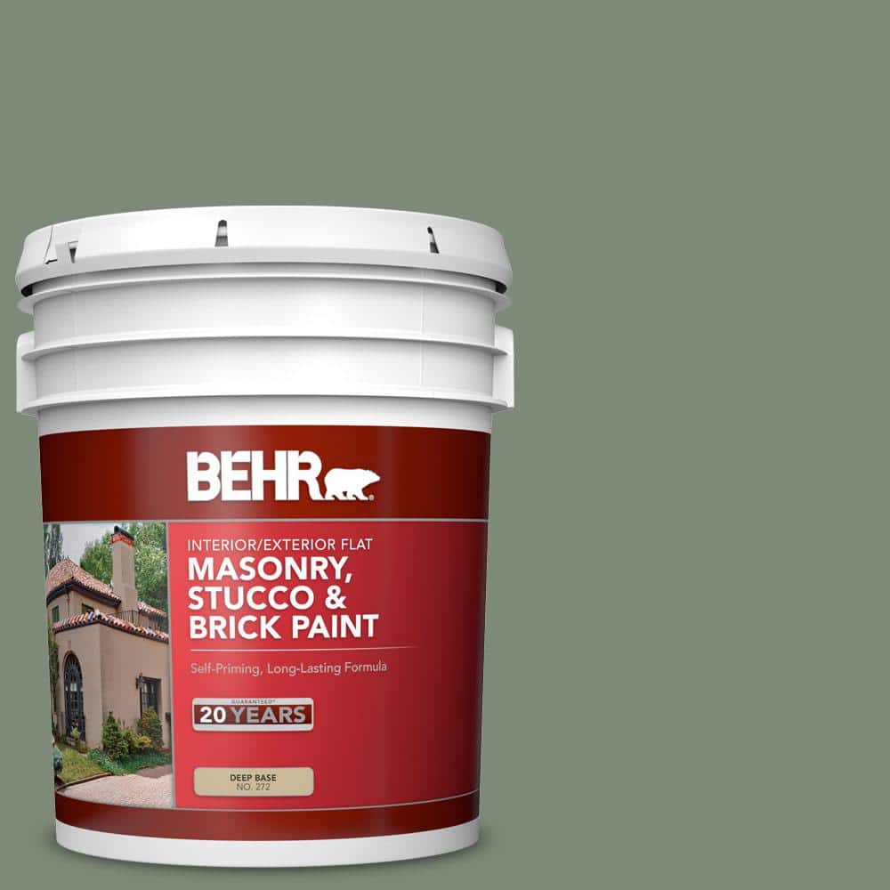 5 gal. #N400-5 Thai Basil Flat Interior/Exterior Masonry, Stucco and Brick 