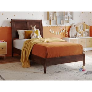 Valencia Walnut Brown Solid Wood Frame Twin Low Profile Platform Bed