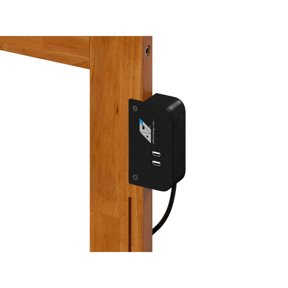 Richmond Twin Light Toffee Wood Headboard with USB Charger