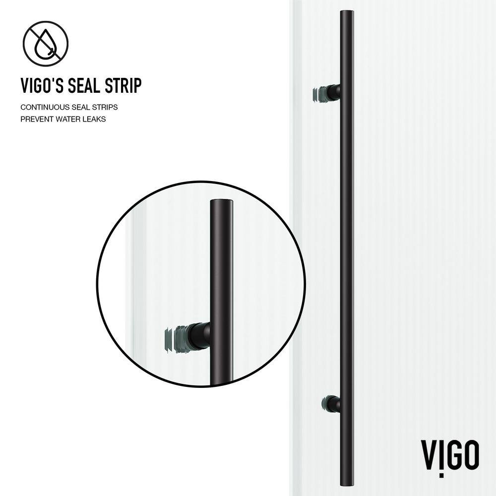 Elan E-Class 60" Matte Black Frameless Sliding Tub Door with Fluted Glass