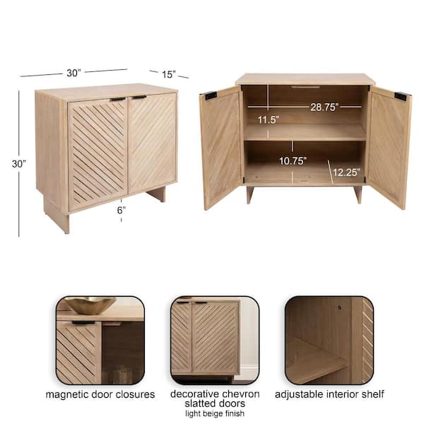 Mezzeta Natural 30 in. H Accent Storage Cabinet