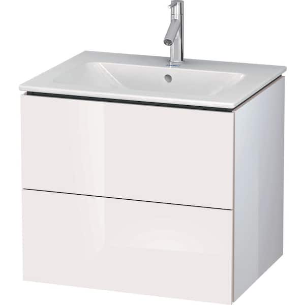 Duravit L-Cube 24.375 in. W x 19 in. D x 21.63 in. H Floating Bath Vanity in White with White Ceramic Top